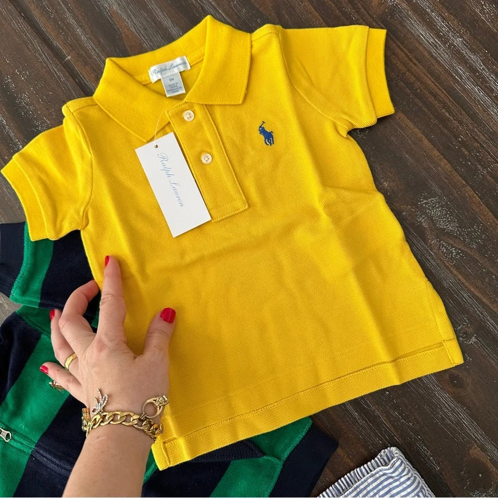 Polo Ralph Lauren Baby Boy Bundle Jacket Shirt Shorts Set 6-9 months